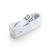 Braun ThermoScan PRO 6000 Ear Thermometer probe covers in cradle storage, 3/4 view, right side