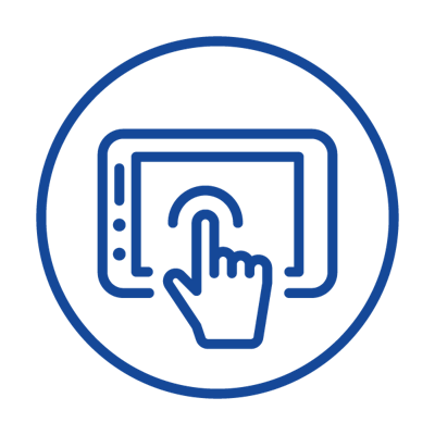 Icon image of finger touching screen