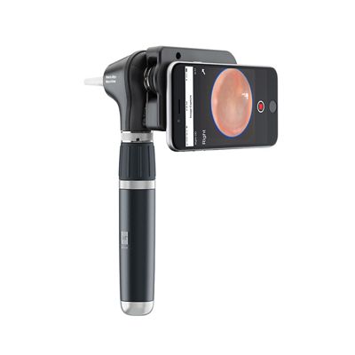 Otoscope MacroView Plus, iExaminer SmartBracket, position horizontale