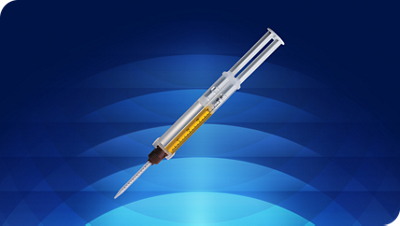 Preveleak-Syringe on a dark background
