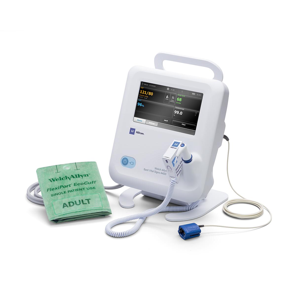 The Hillrom™ Extended Care Solution uses the Welch Allyn® Spot Vital Signs® 4400 Device to capture patient vital signs data.