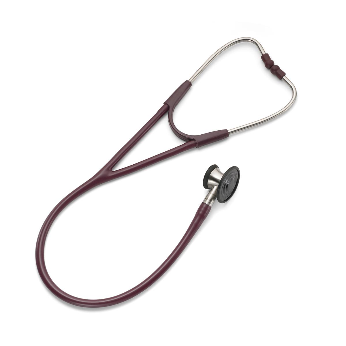 Ett Welch Allyn Harvey Elite-stetoskop för veterinärmedicin med det tvådelade huvudet i profil, där klockan och de platta sidorna är i fokus.