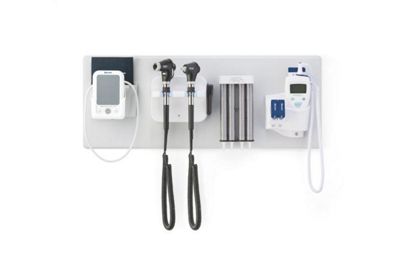 ProBP 2000 Digital Blood Pressure Device mounted on integrated wall systems with other Welch Allyn physical exam products