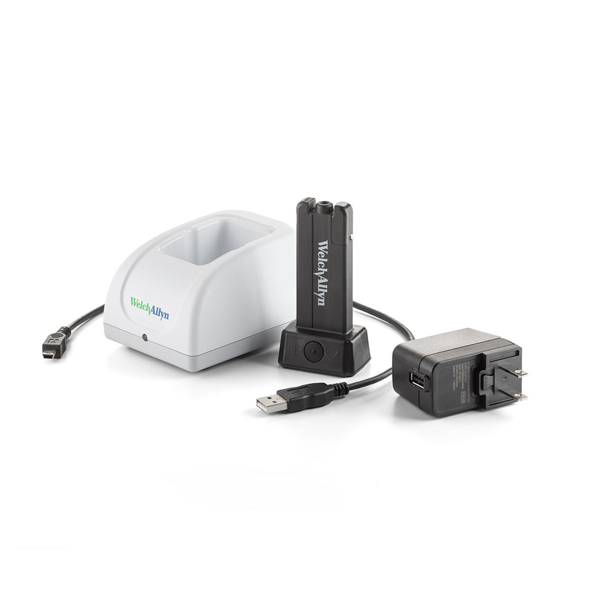 800 Series KleenSpec Cordless Illumination System white charging station, extra black illuminator, power unit and cord