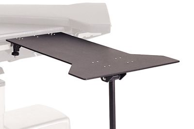 Stół klepsydrowy Carbon Lights™ Hourglass Table, #A-30650-C, przymocowany do stołu operacyjnego