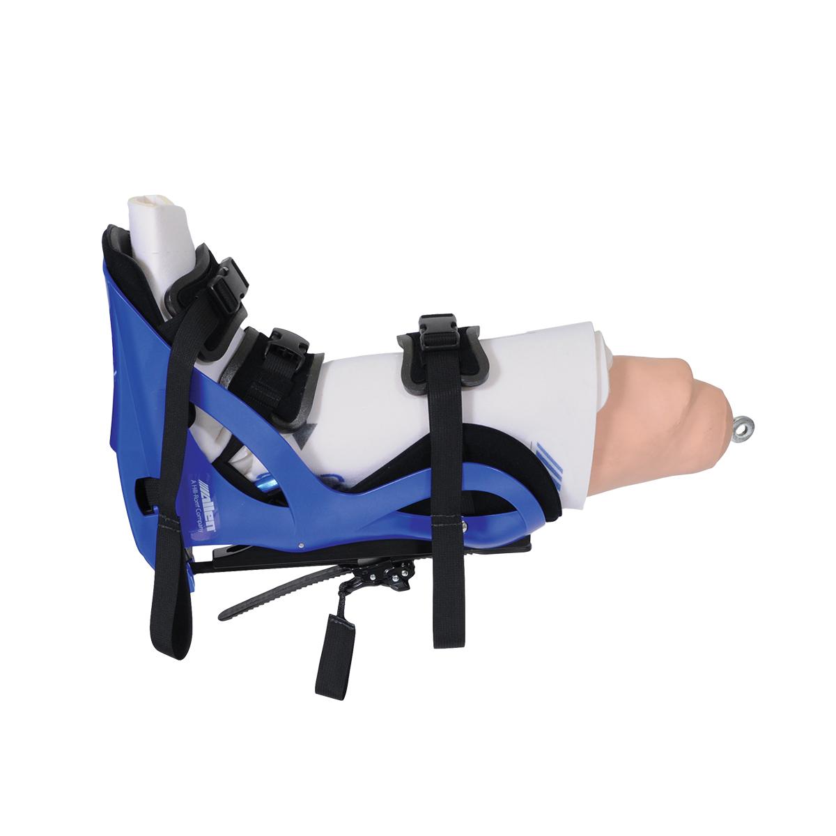 But ortopedyczny Allen Traction Boot — widok z boku (w użyciu)