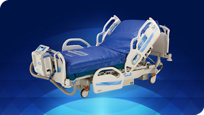 ADVANTA 2 Med Surg Bed, 3/4 view, right side, shown with P500 surface