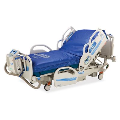 Advanta 2 Med Surg Bed, 3/4 view, right side, shown with P500 surface