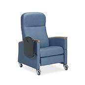 Sillón reclinable de tres posiciones Art of Care®, azul, vista de 3/4