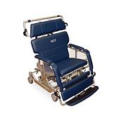 Barton Transfer Chair, blue, upright position, 3/4 view