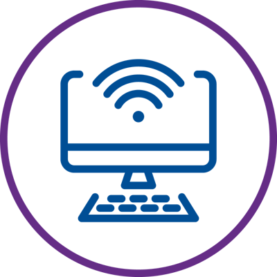 Icon of hand using an iPad