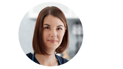 Female nurse portrait in primary care.  