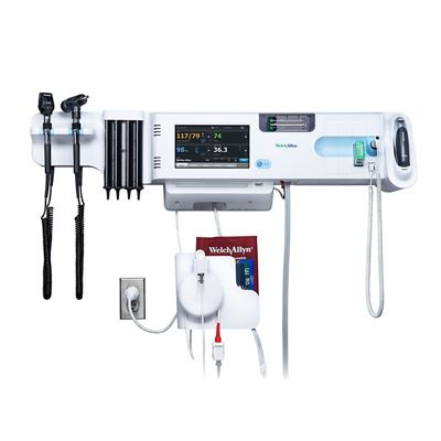 Connex Integrated Wall System, front view, includes both SureTemp oral thermometer and Braun ear thermometer