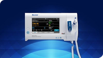 Connex Spot Monitor straight on view with Braun PRO 6000 Ear Thermometer