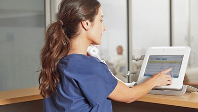 Nurse on Communication device
