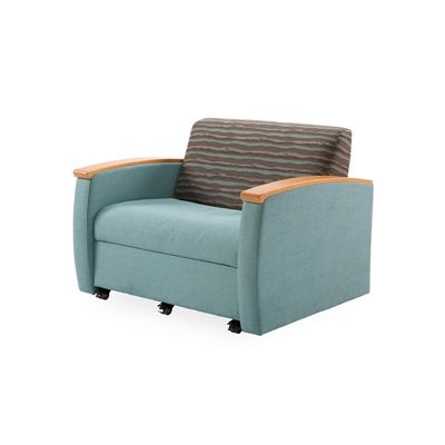 Sillón cama Art of Care Club Sleeper, verde menta, vista de 3/4