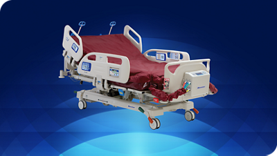 Compella Bed against a dark background