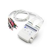 The Welch Allyn Diagnostic Cardiology Suite Wireless Acquisition Module with leads attached
