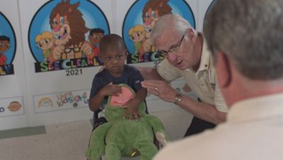 Dr. Edward Cordes volunteering during a Lions Club screening event