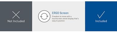 ERGO Screen. Freedom to move with a touchscreen swivel display that's easy to position. Not included in ELI380 Lite Configuration. Included in ELI 380 ERGO Configuration.