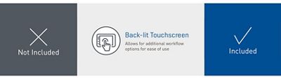 Back-lit Touchscreen. Allows for additional workflow options for ease of use. Not included in ELI380 Lite Configuration. Included in ELI 380 ERGO Configuration.
