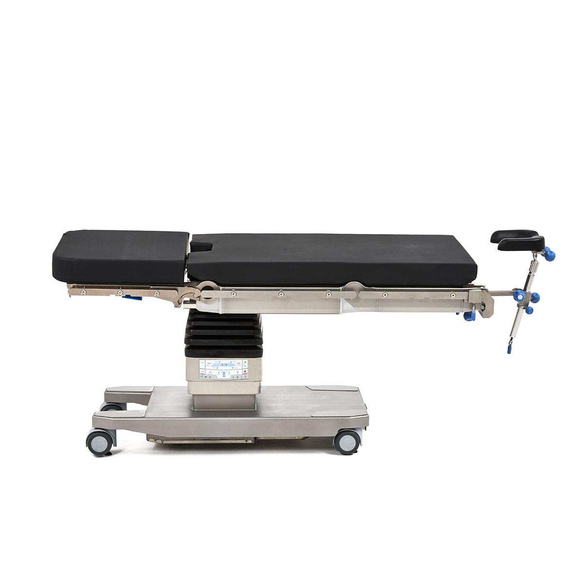Hillrom surgical table equipped with ENT or ophthalmic headrest.