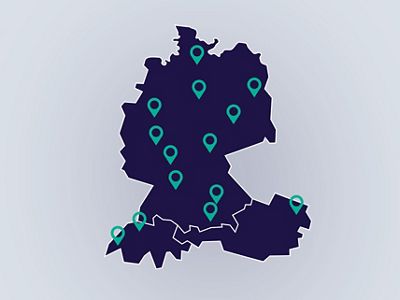 Une carte des États-Unis illustre les nombreux centres de service de Hillrom répartis dans tout le pays