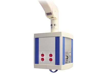 Boom electrocube with US duplex, gas and data outlets. 