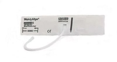 Soft Welch Allyn Disposable Blood Pressure Cuff is a shown  size, neonatal.