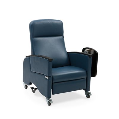 Sillón reclinable de cuatro posiciones Art of Care, azul marino, vista de 3/4