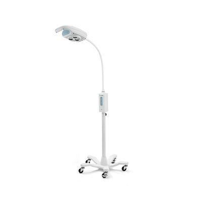 Green Series 600-lamp voor kleine veterinaire ingrepen op verrijdbare standaard met wielen, naar links gericht