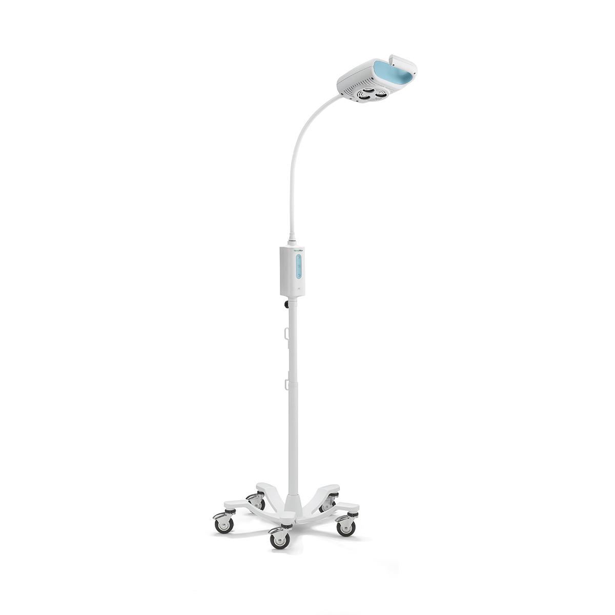 Green Series 600 Minor Procedure Light full view on tall rolling stand