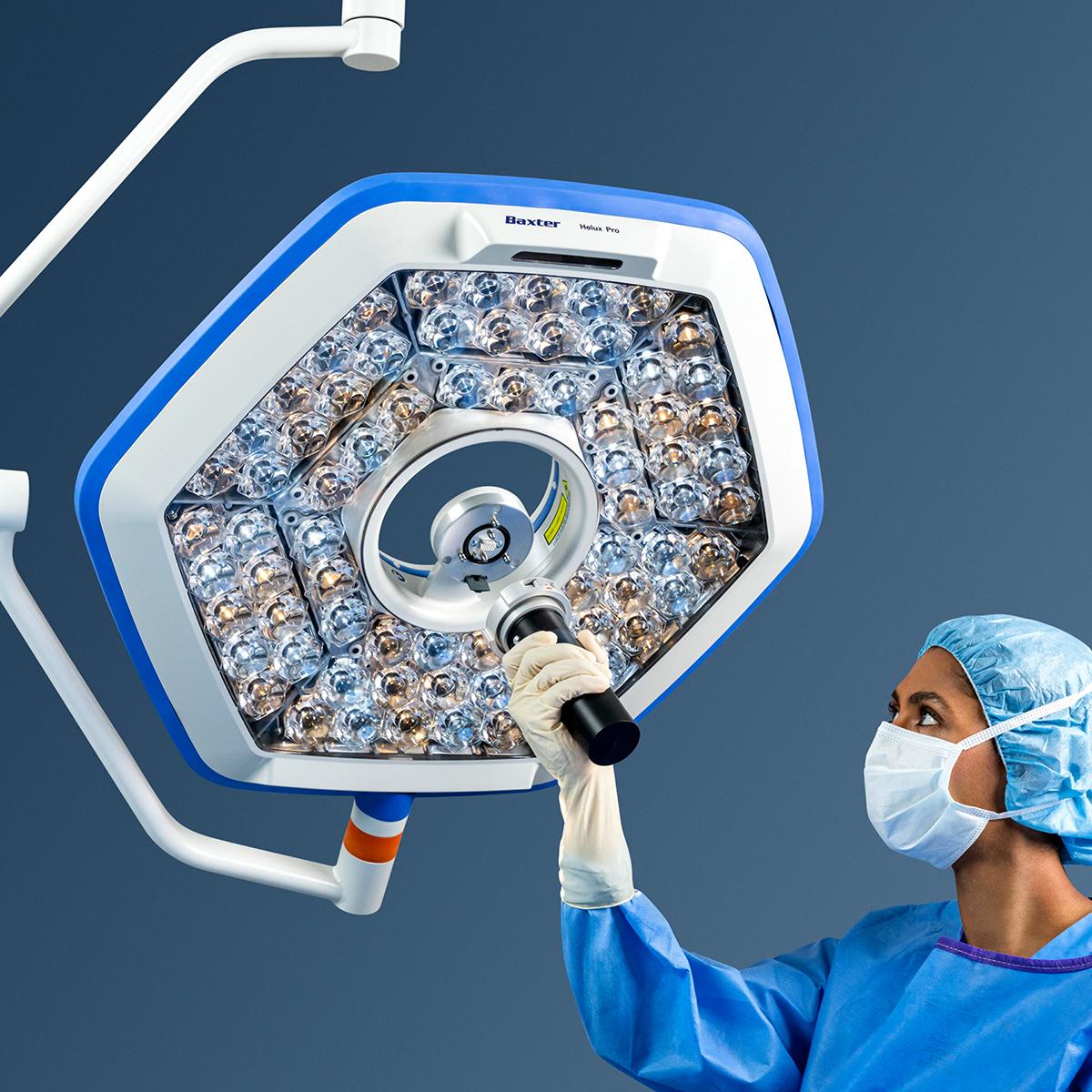 Clinician attaches camera to Helux Pro surgical light