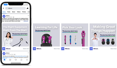 smartphone with Hillrom social media page