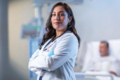 hospital leader in hospital room