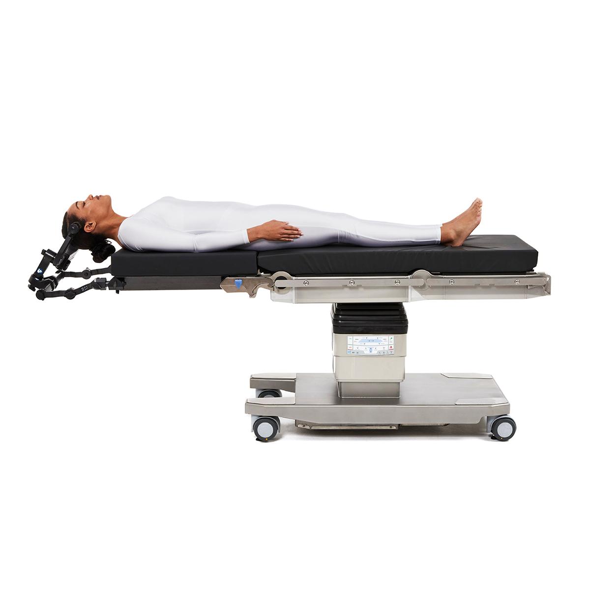 Patient positioned with Neuro Radiolucent accessory OR table package for neurosurgery.