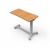 H자형 베이스 및 나뭇결 상판으로 구성된 오버베드 테이블 TA270