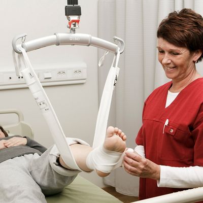 solo multistrap with patient leg elevated