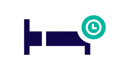 icon of a bed with a clock