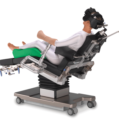 A doctor wearing gloves, surgical mask, and face shield checks on elderly patient in hospital setting