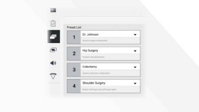 Screenshot displays pre-set list within Helion interface