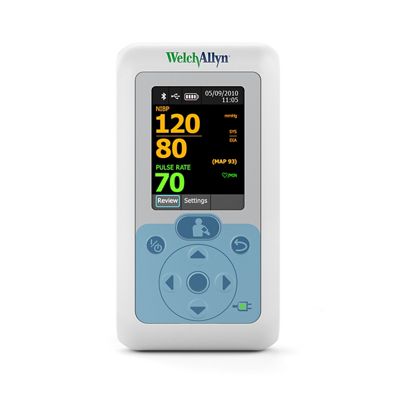 Welch Allyn Connex ProBP 3400 Digital Blood Pressure Device, straight on view from table top, front of product