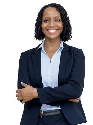 Receptionist smiling