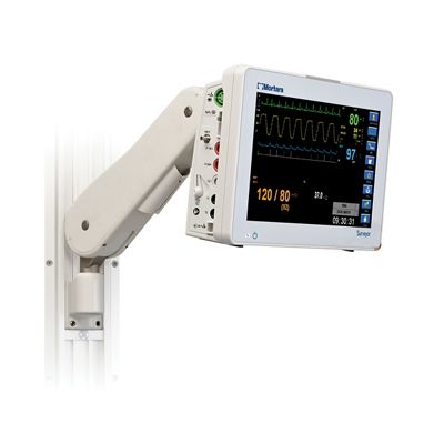 A display screen for Welch Allyn Surveyor S12 and S19 Patient Monitoring Systems, attached to an articulating wall-mount arm.