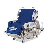 TotalCare Bariatric Plus Hospital Bed, 3/4 view, in chair position with side rails up