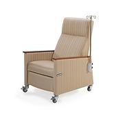 Art of Care Two Position Recliner, brown with striated pattern fabric, 3/4 view