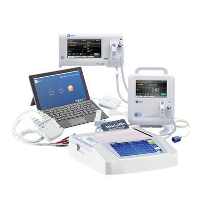 Various vitals and diagnostic cardiology devices and tools.