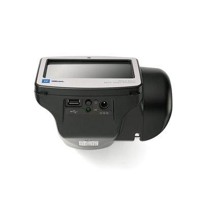 Bottom view of the Welch Allyn Spot Vision Screener displaying ports, a vision screener that quickly detects amblyopia vision issues in pediatric patients