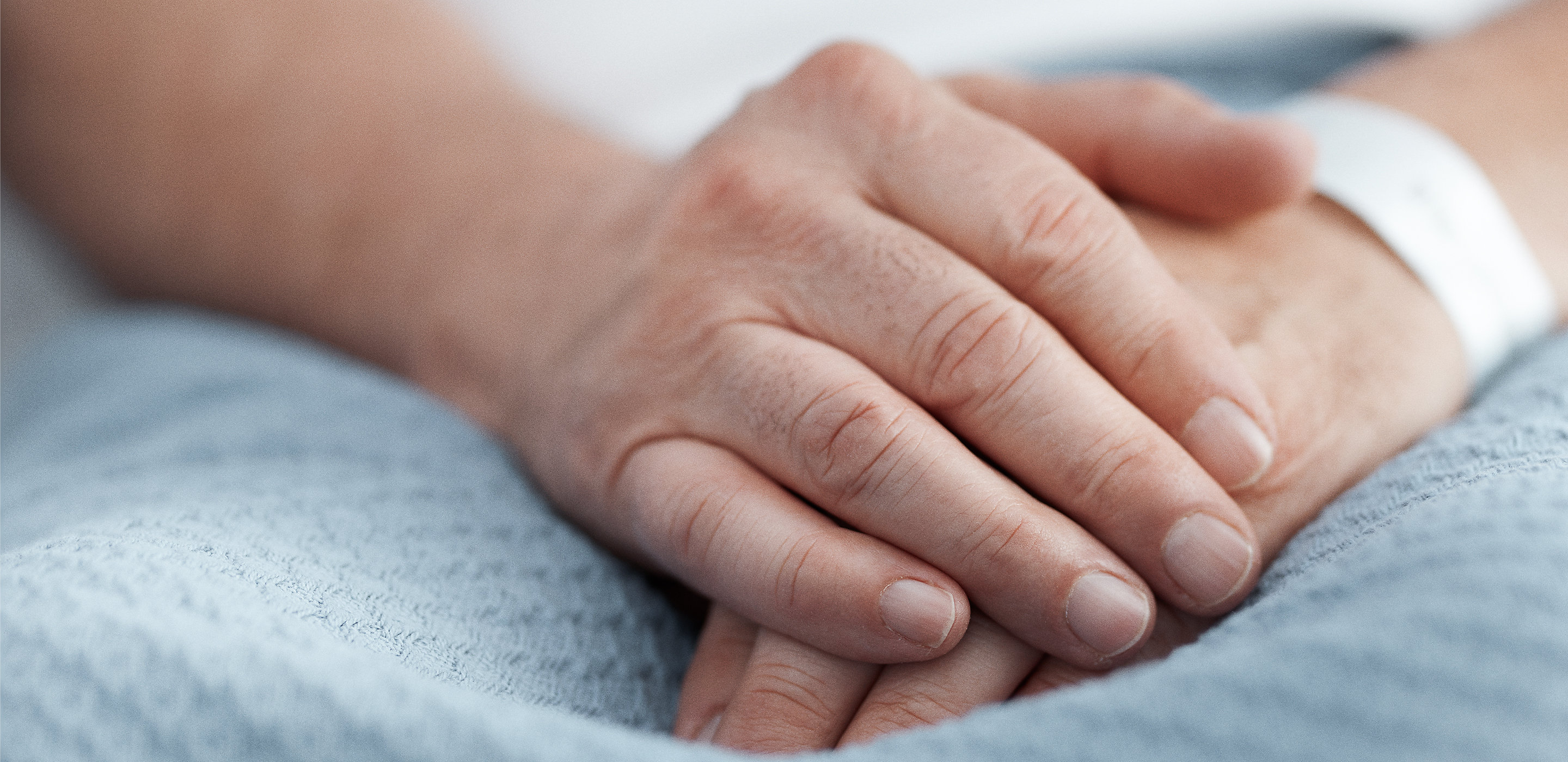close up of patient's hands