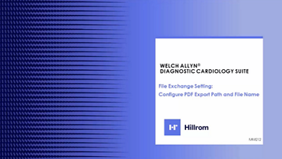 Welch Allyn Diagnostic Cardiology Suite How To Modify A PDF Video